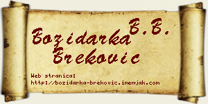 Božidarka Breković vizit kartica